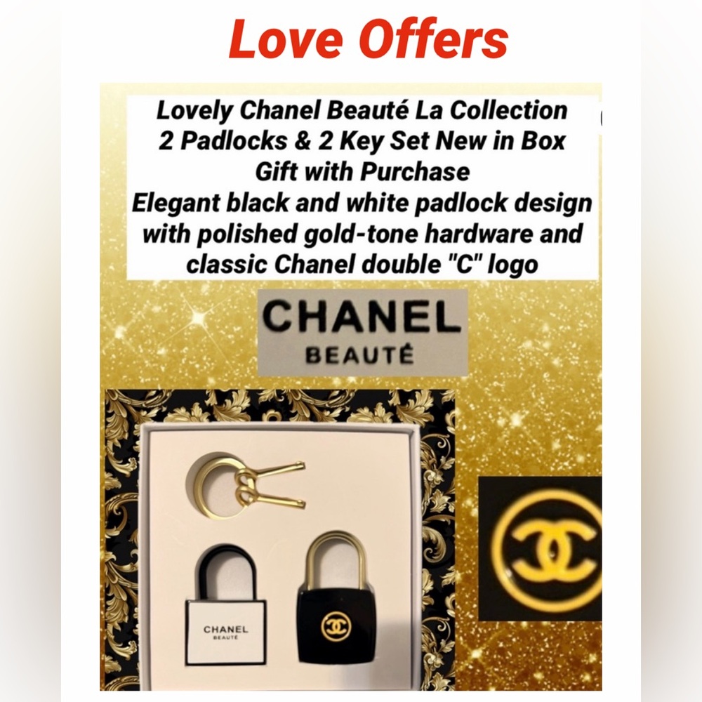 Chanel Beauté La Collection 2 Padlocks & 2 Key Set New in Box